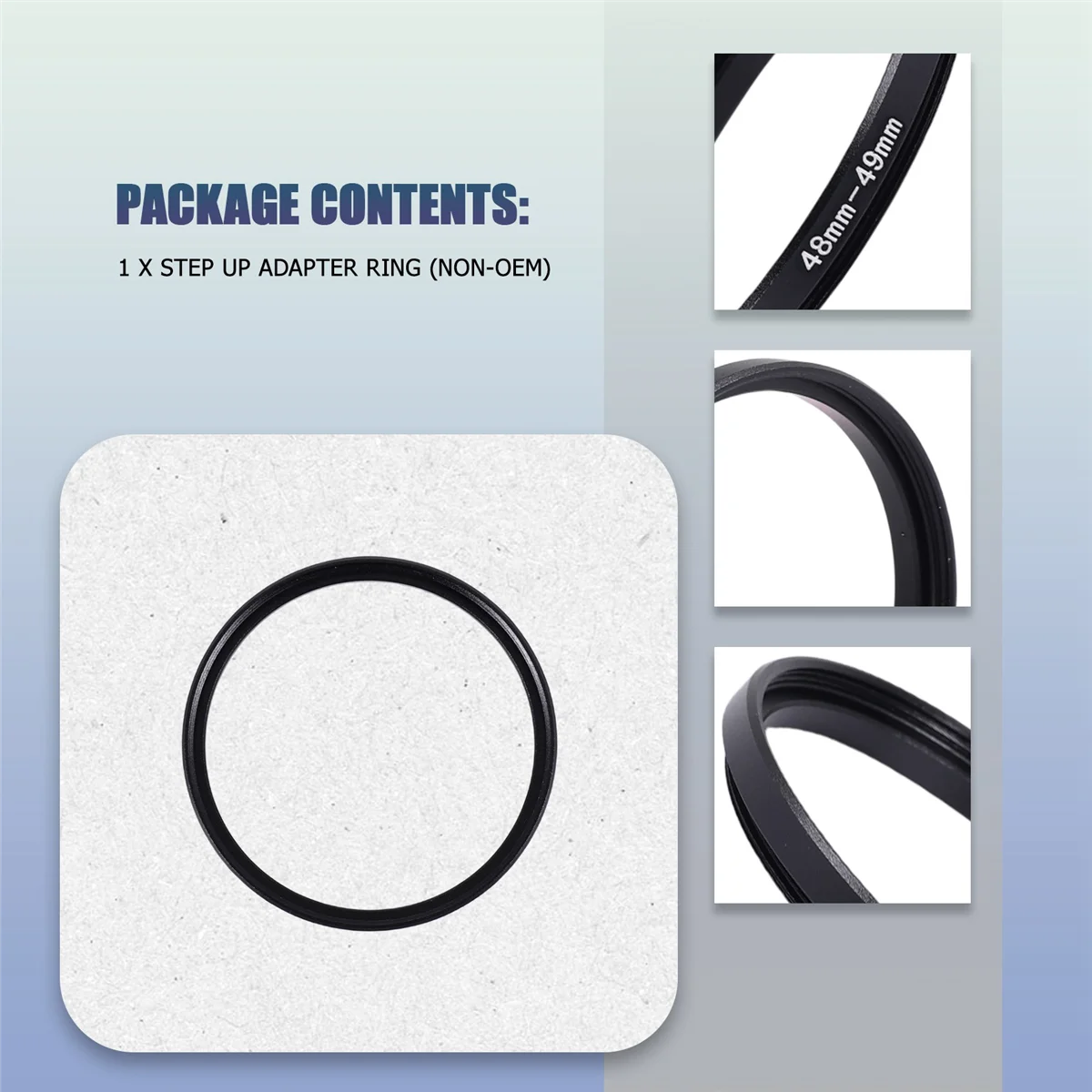 48mm to 49mm Camera Filter Lens 48mm-49mm Step Up Ring Adapter