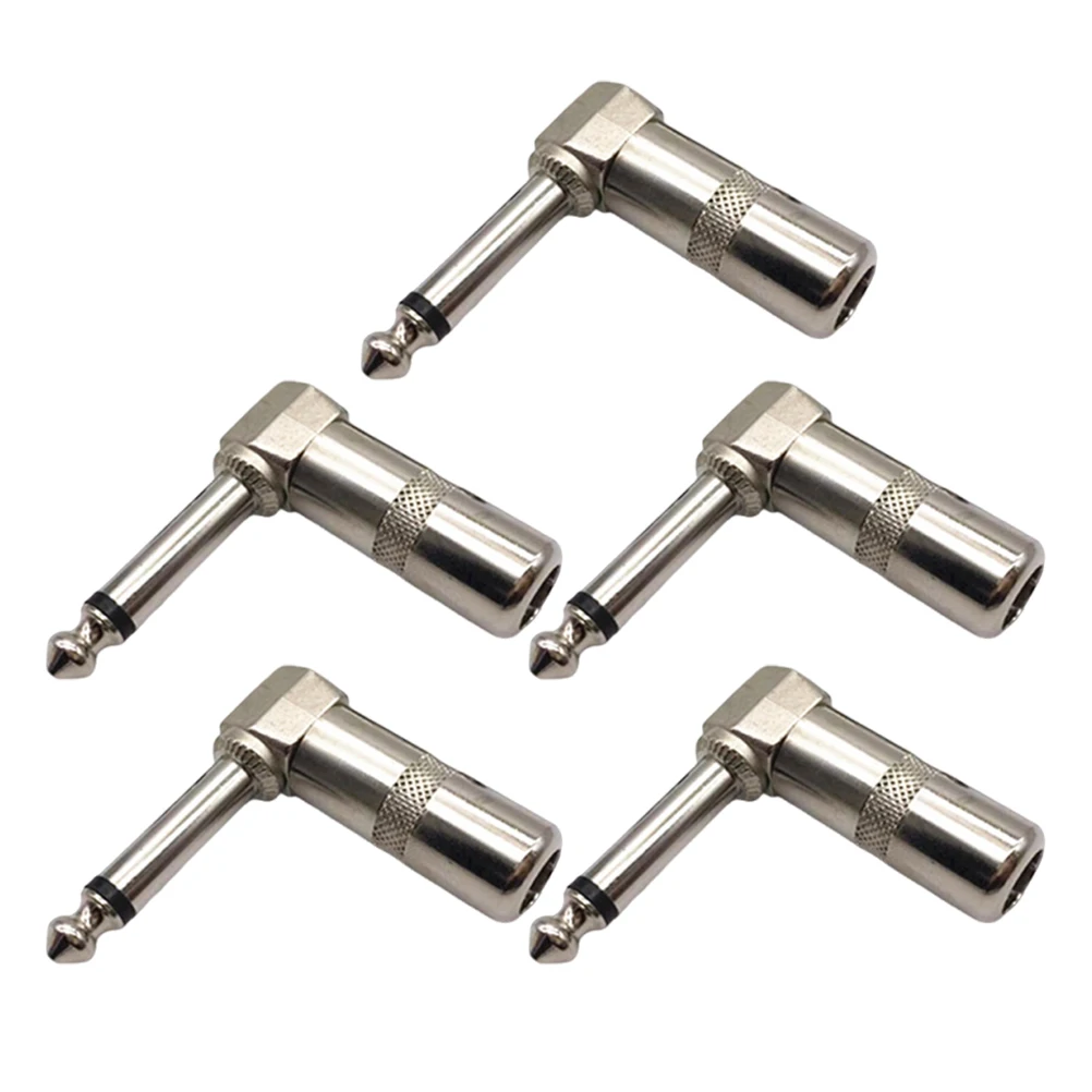

5 Pcs Audio Connector 90 Degree Plug Guitar Mono Input Jack for Accessories Plugs Part