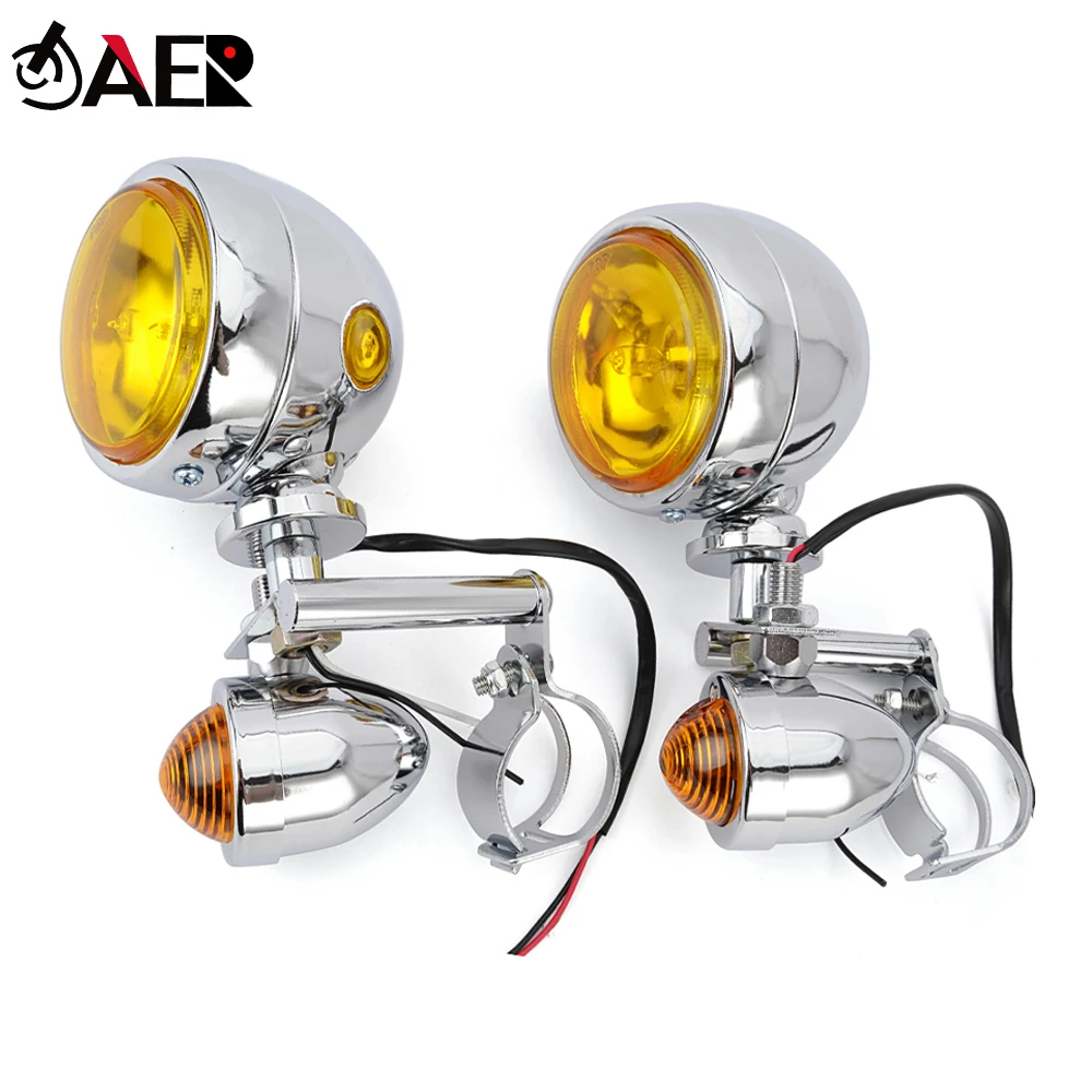 

Фара мотоцикла, противотуманная фара, светодиодные указатели поворота с креплениями, держатель для Harley Honda Yamaha Kawasaki Suzuki Triump