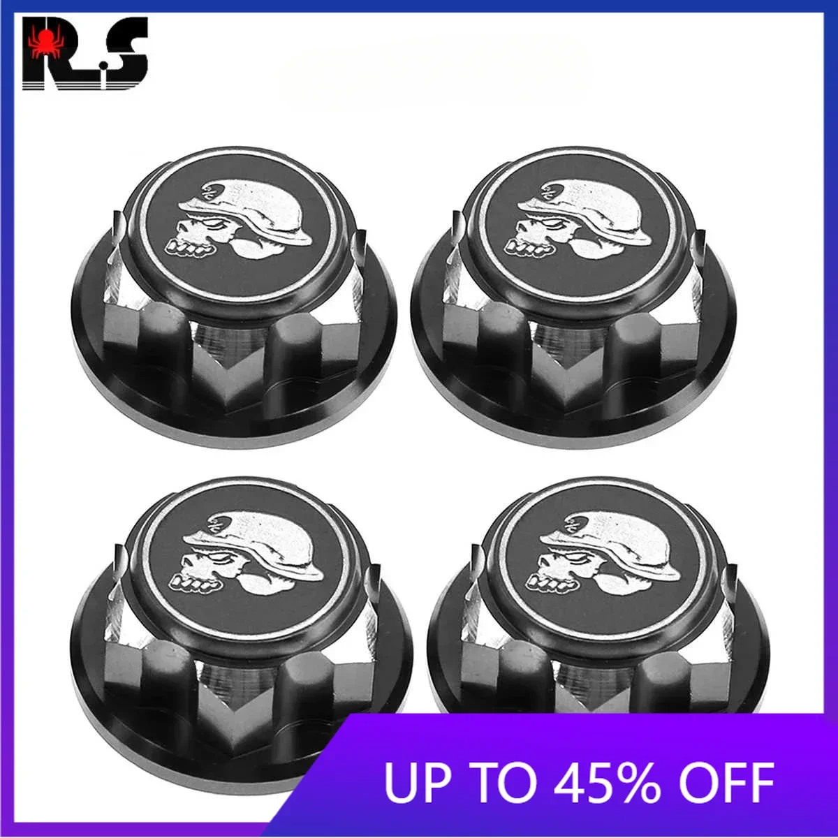 E-star Hub 4pcs 17mm Metal Hex Wheel Nuts 1.25 Thread Dustproof Anti-Skid Non-slip for Traxxas X-Maxx Summit E-Revo Sledge Buggy