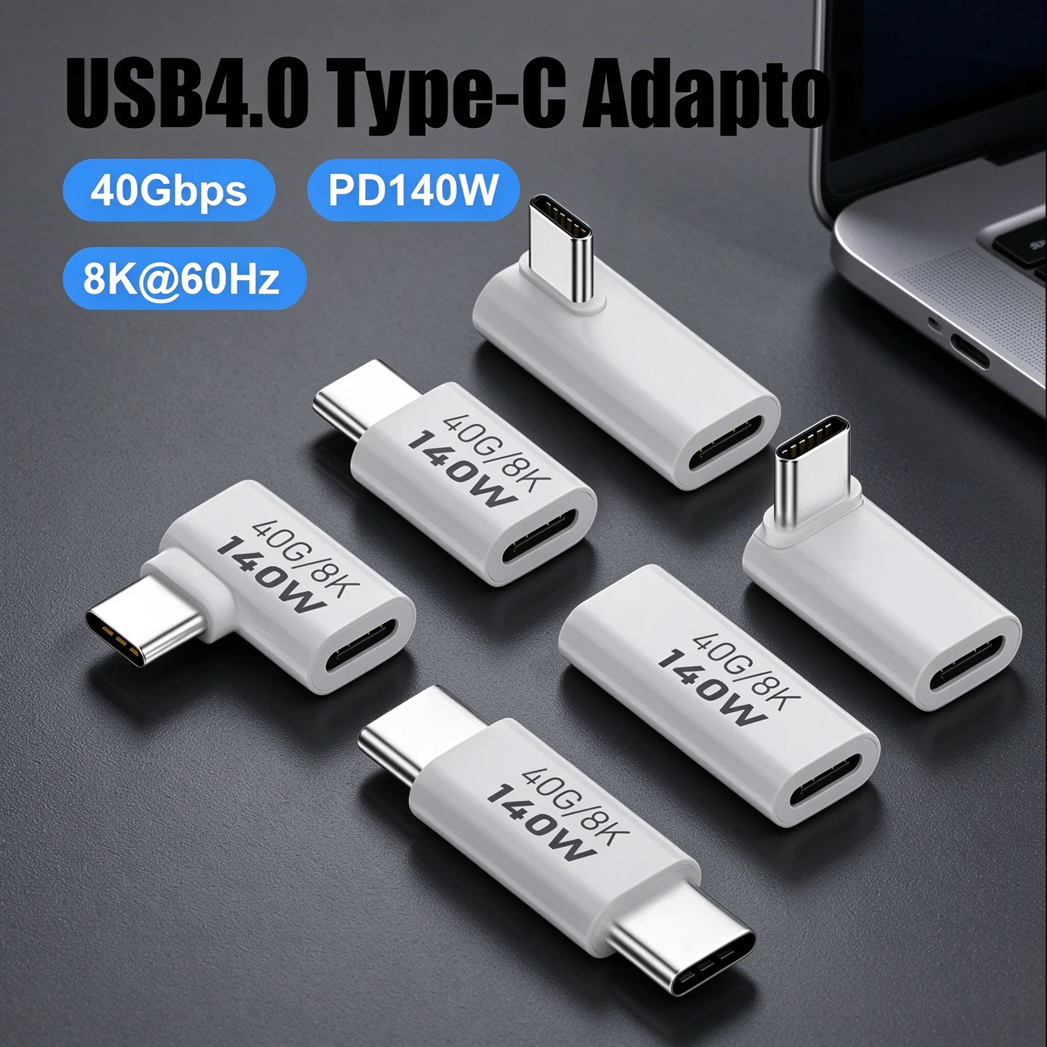 USB C OTG Adapter PD 140W Type C Female to Male Adapter 40Gbps Data Sync Connector 8K@60Hz PD 3.1 Converter For MacBook Air Pro
