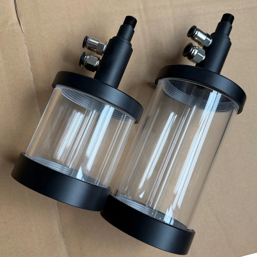 Testing Powder Hopper Cup Unit with Aluminum Threaded Head for Manual Powder Coating Spray Gun Machine