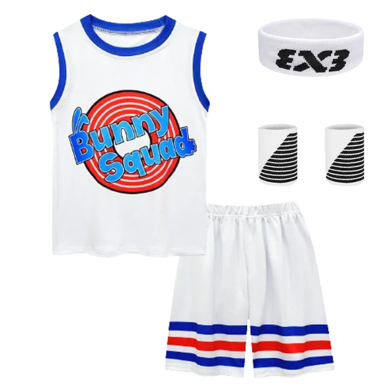 Conjunto de camiseta de baloncesto Space Jam 2 Tune Squad para niños y niñas, chaleco y pantalones cortos deportivos para Cosplay, uniforme de chándal