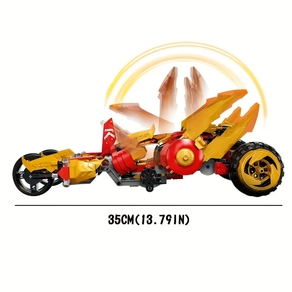 Golden Dragon Raider Building Blocks Modelo para Crianças, Presente de Natal, Fits 71773, 676pcs