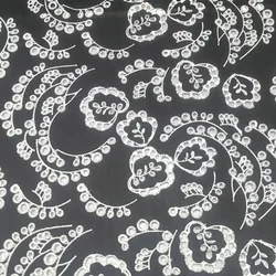 1 yard 100% cotton embroidery lace fabric eyelect hole embroideried clothing for woman apparel black white with flower pattern