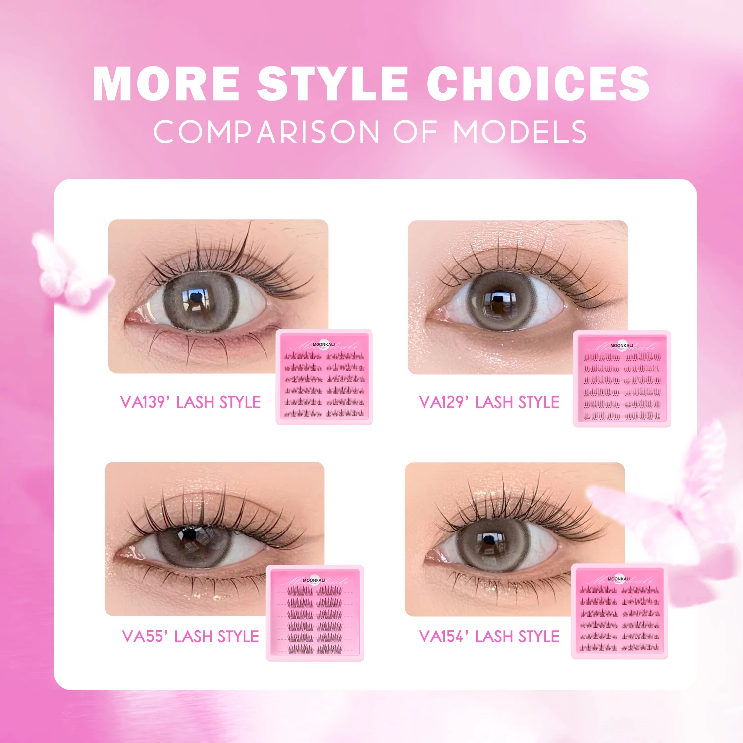 MOONKALI Eyelash Extension Thick Lashes Natural Mixed Eyelashes DIY Eyelash Extensions Natural Lash Clusters