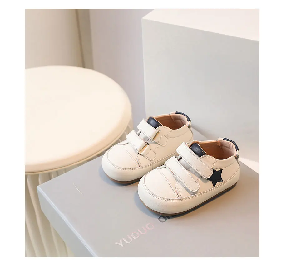 0-5 Jahre neue Babys chuhe Mikro faser Leder Kleinkind Jungen Barfuß Schuh Star weiche Sohle Mädchen Outdoor Tennis Mode Kinder Turnschuhe – Detail 7