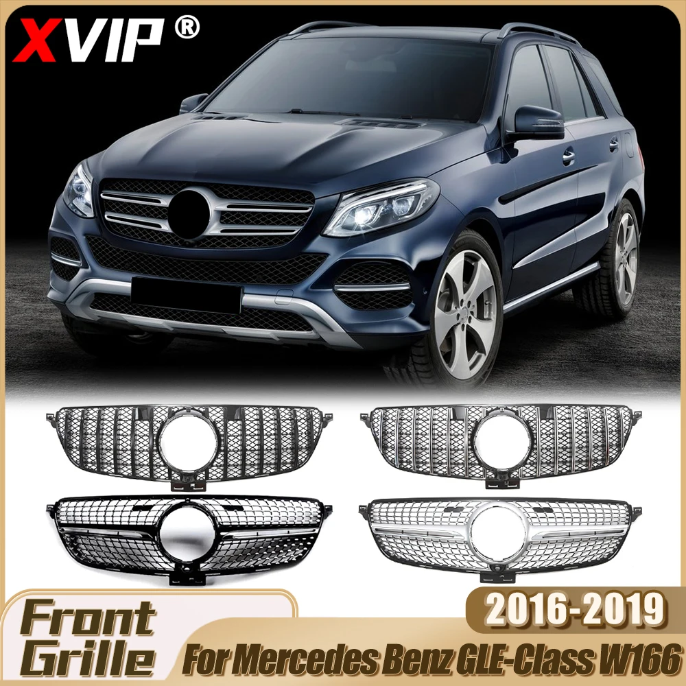 

XVIP Chrome Black Diamonds Style Racing Grille For Mercedes Benz GLE-Class W166 GLE450 GLE43 AMG 2016-19 Car Exterior Decoration