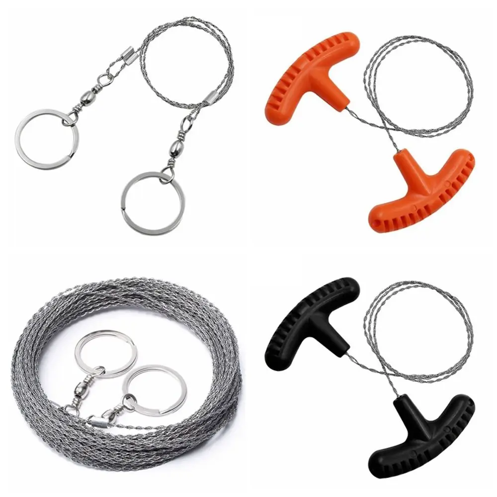 Веревочная пила для выживания из нержавеющей стали, спиральная намотка, 4-жильная проволочная пила из нержавеющей стали, портативная, легко пиляемая, деревья