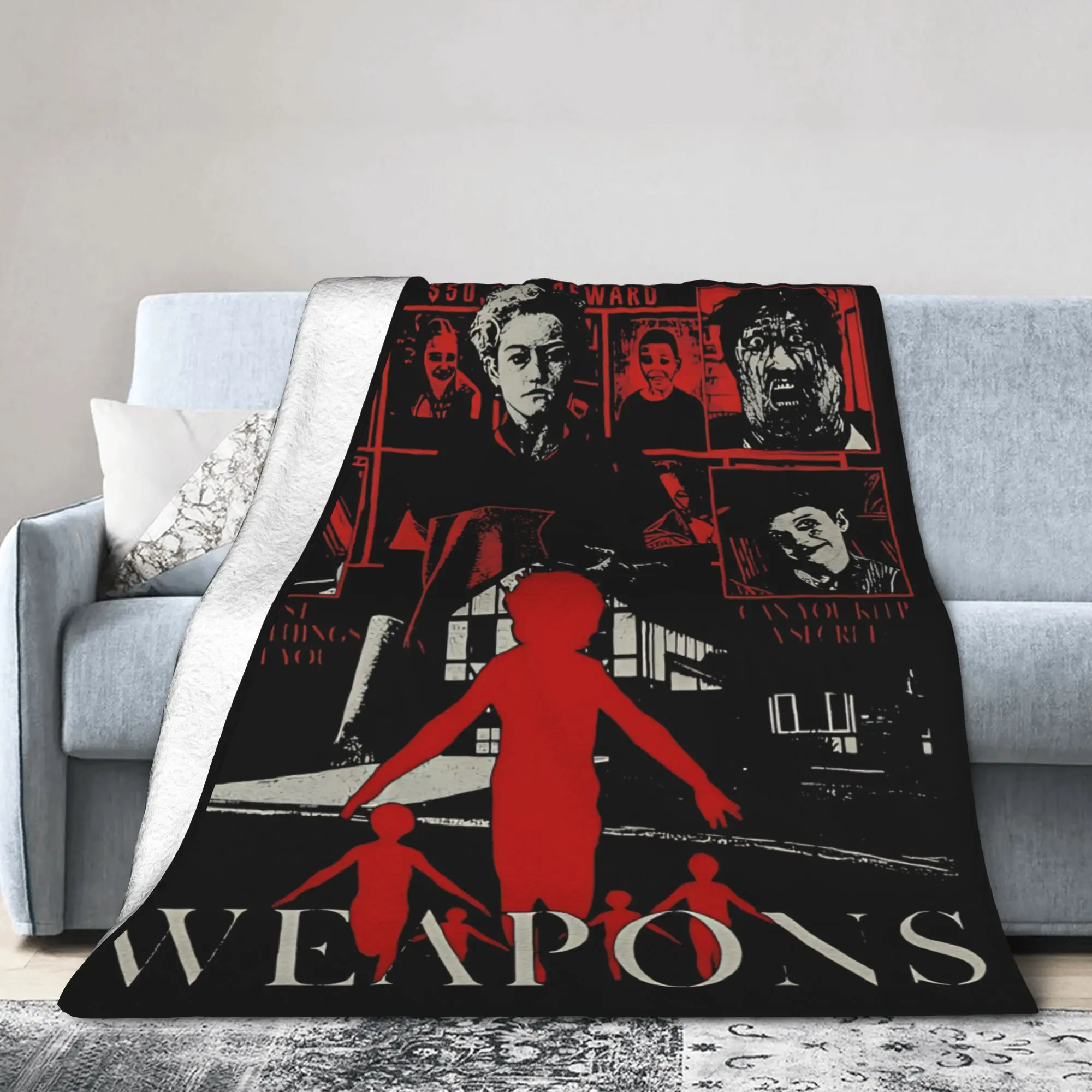 W-Weapons Horror Movie 2025 Blankets Flannel Printed  Multifunction Ultra-Soft Throw Blanket for Sofa