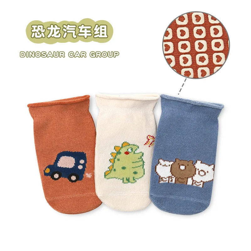 Chaussettes en coton pour nouveau-né, chaussettes pour enfants, semelle coordonnante, point, accessoires vestisens, premier dépôt pour obtenir un rabais, 3 paires