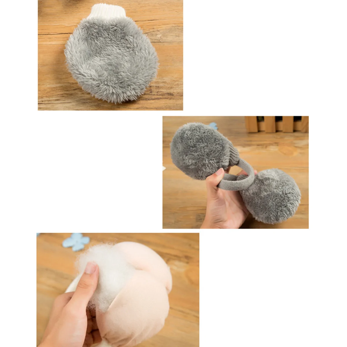 الأذن دفئا للبالغين المضادة للانزلاق الشتاء الدافئ غطاء للأذنين انفصال قابل للغسل في الهواء الطلق الشتاء غطاء للأذنين الرياضة الرمادي #4