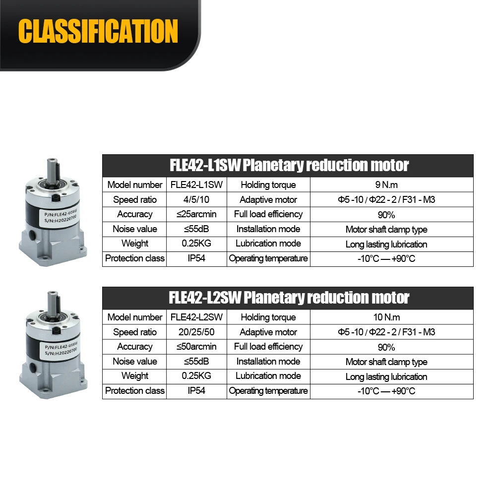 HLTNC FLE42-SW High Precision Planetary Gear Box Reducer Fit Nema17 42 5mm Stepper Motor ratio 4:1 5:1 10:1 20:1 50:1 For CNC