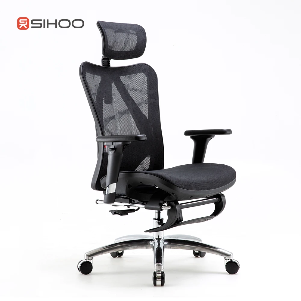 M57B Office Seats 3D PU Armrests Back Support Chair Ergonomic Chair With Footrest