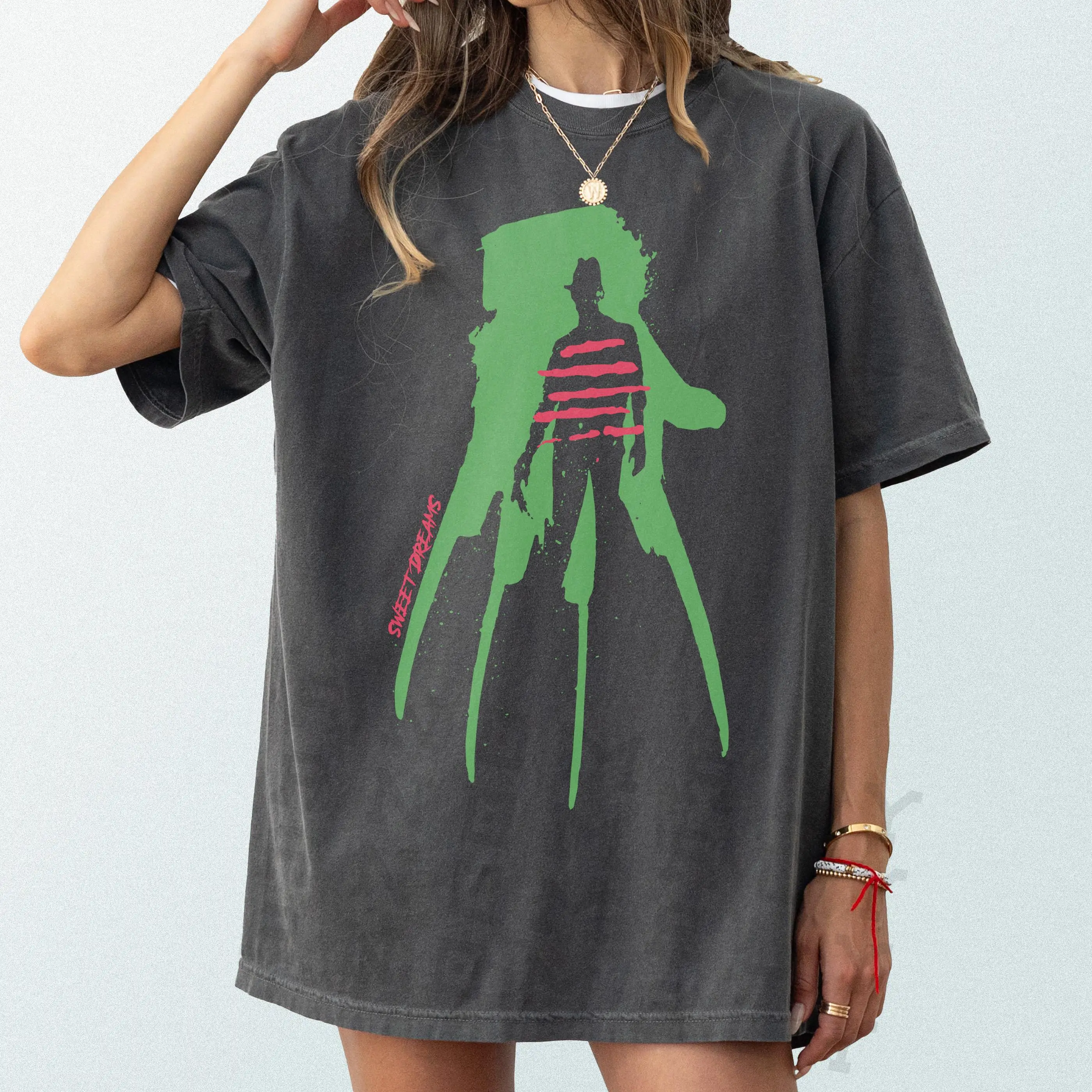 Freddy Nightmare Graphic Tee: Retro 80s Elm Street Horror Movie Shirt Gift Vintage Retro Movie Shirt Halloween Gift