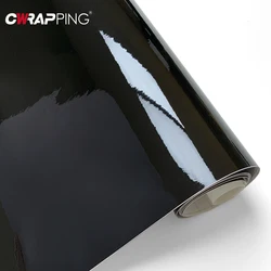Glossy Black Vinyl Car Stickers Wrap Shiny Foil Self Adhesive Film Bubble Free Vehicle Window Trim Mirror Auto Decal Accessories