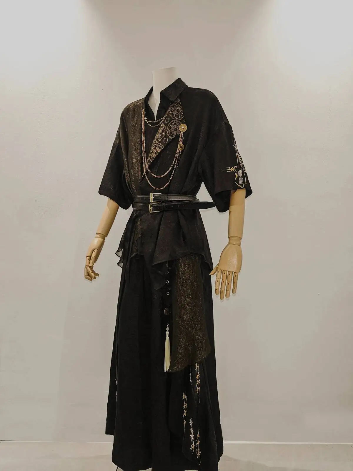 Nuevos Pantalones de Mujer Estilo Lolita Hanfu Chino, Diseño Hanyang Eclectico Dorado, Inspirado en Demonios y Sueños de Montaña