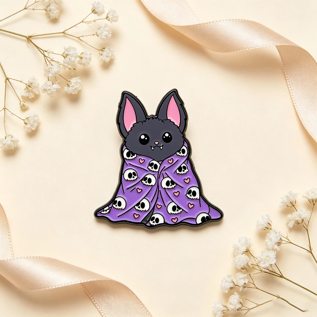 Niedliche Fledermaus-Emaille-Anstecknadel, Skelett-Brosche, Anstecknadeln, Reversnadeln, Abzeichen für Rucksack, Kleidung, Accessoires, Halloween-Schmuck, Geschenk für Feiertage – Detail 3