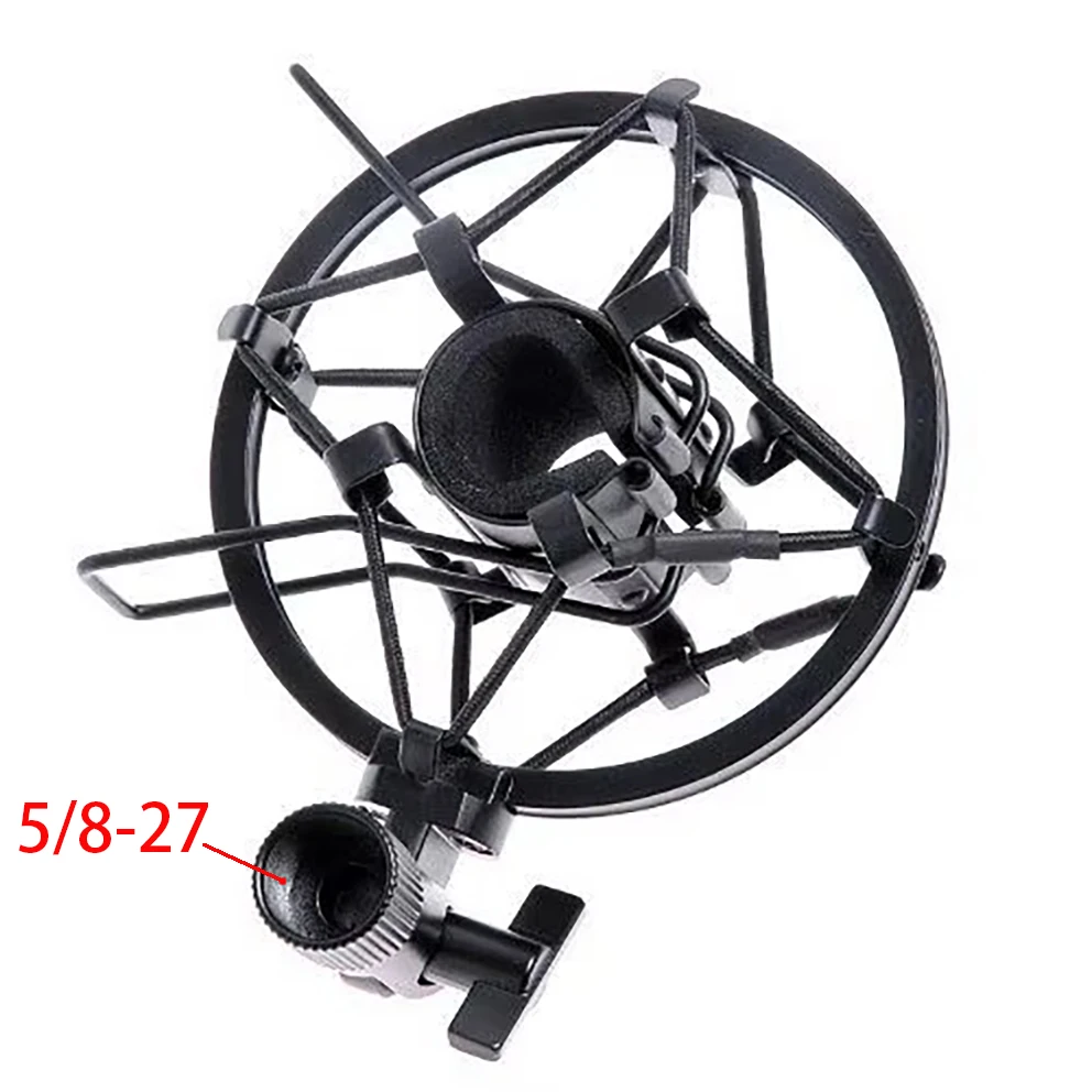 2 sets Black Handheld Condenser Microphone Shock Mount Clip Mic Shockmount Studio tripod stand, 5/8-27 thread screw microphones