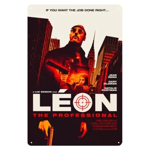 Leon The Professional Jean Reno Movie Metallposter Blechschild 20x30cm - Aluminium
