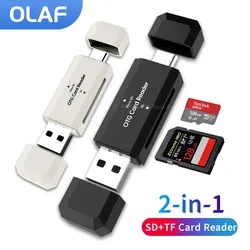 2 in 1 Type C SD TF Card Reader USB 2.0 Card Reader for PC Laptop Accessories High Speed Smart Memory Cardreader SD Card Adapter