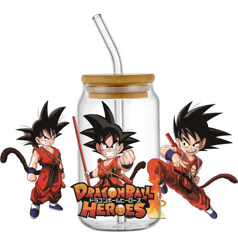 Hotsale Dragon Ball Classic Anime 16oz UV DTF 3D Transfer Cartoon Sticker Wrap Decals For Glass Can Cup Craft DIY Creative