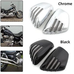 Chrome Black Battery Side Fairing Cover ABS Protector Covers For Yamaha XV700 750 1000 1100 Virago 1984+ Motorcycle Accessories