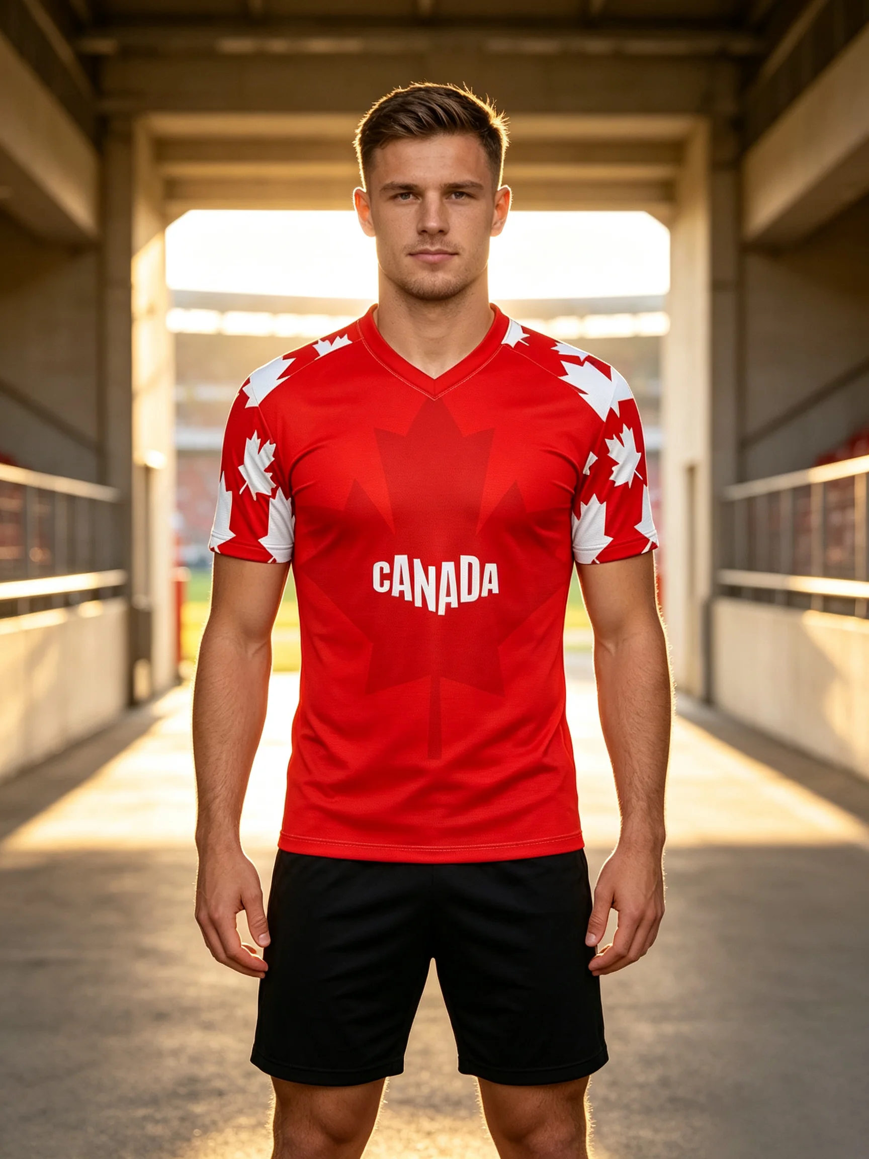 2026 Canada soccer jersey with maple leaf shoulder print, quick‑dry breathable lightweight fabric, six collar styles