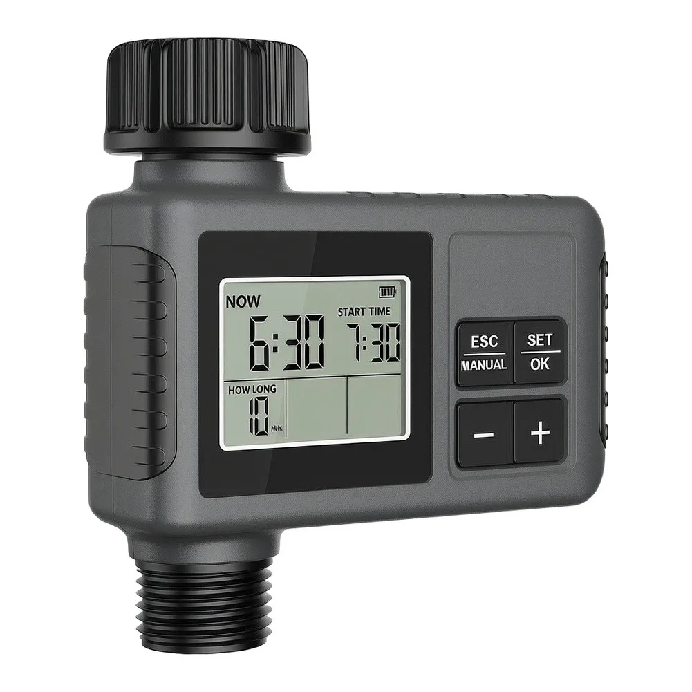 Programmable Water Timer with Rain Delay Mode and Manual Watering Option Designed for Accurate Irrigation in Gardens and Lawns
