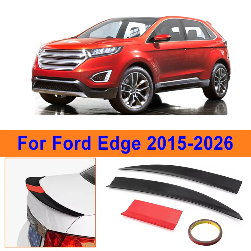 

For Ford Edge 2015-2026 3-Section ABS Rear Trunk Spoiler 115-125cm Adjustable Sports Decor Top Wing Car Exterior Parts