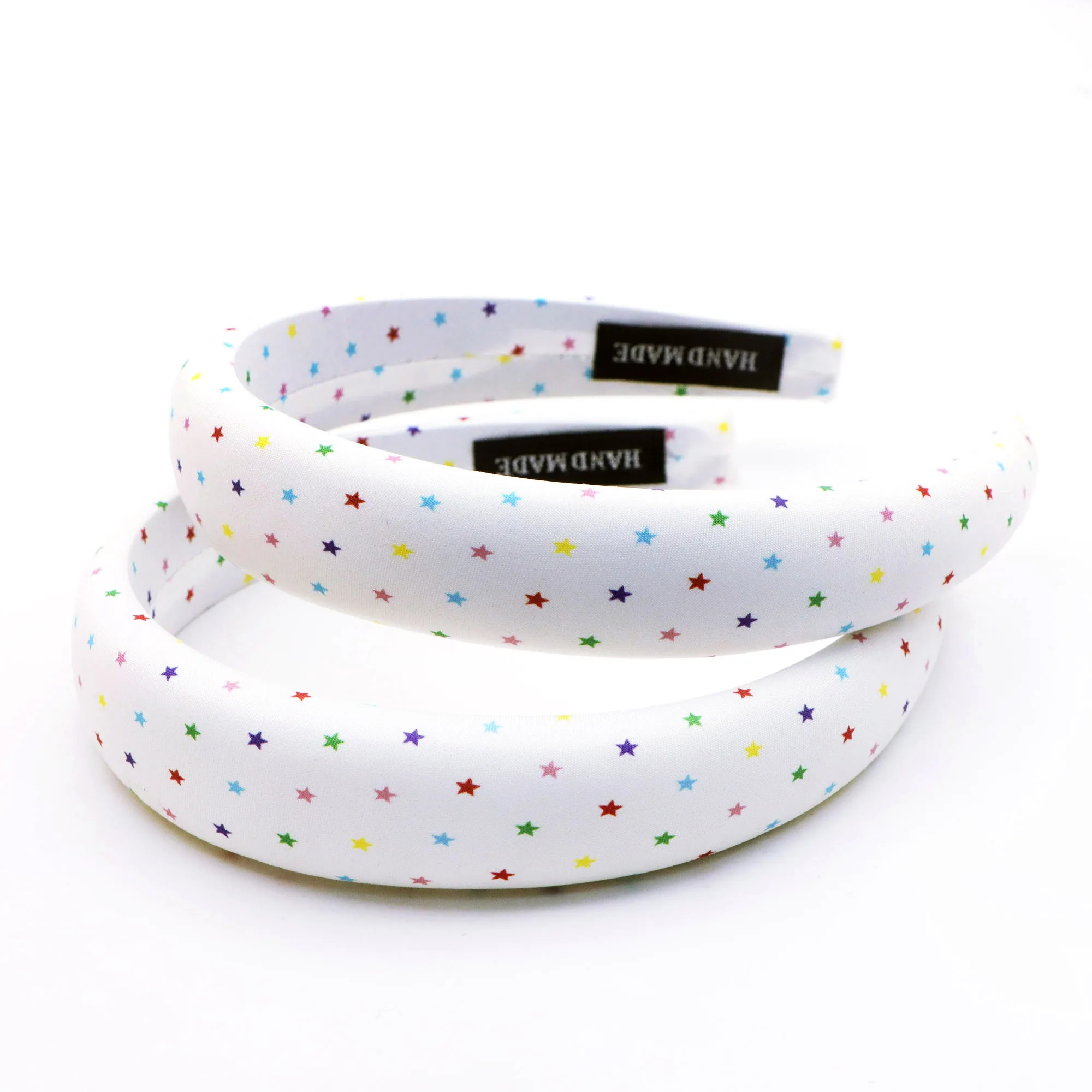 

1pc Star Pattern Polyester Fabric Versatile Wide Padded Headband, High-End Sponge Hairband, High Crown Pressure