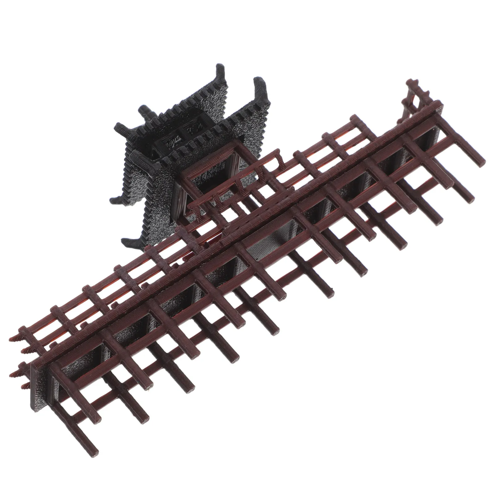 Mini Chinese Pavilion Bridge Landscape Ornament for Aquarium Bonsai Garden Desktop Decorative Sculpture Desktop Ornament
