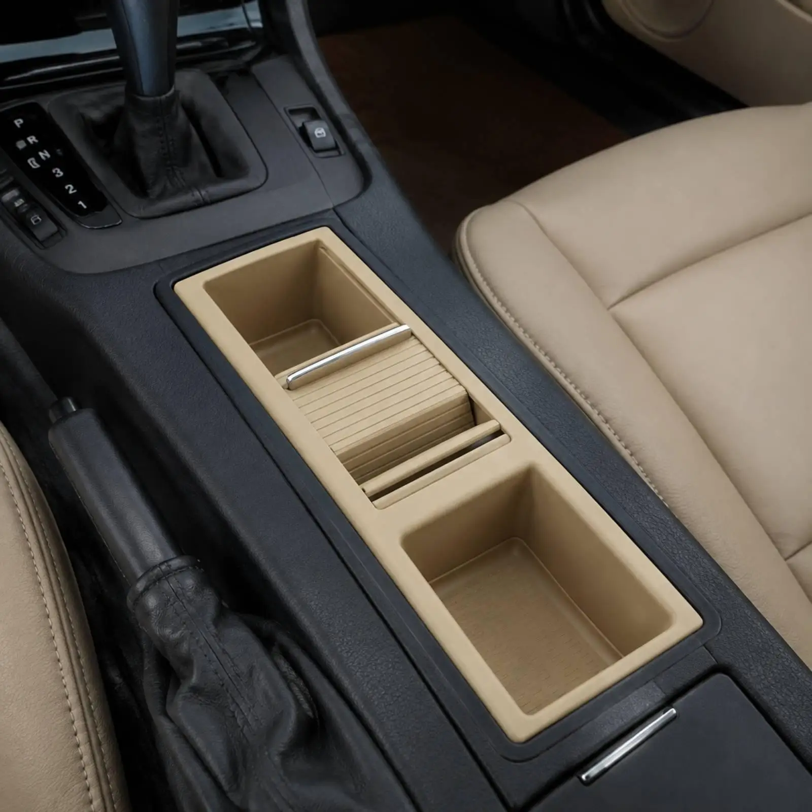 Car Cup Holder Beige ABS Center Console Beverage Organizer for E46 Compact Executive Range Direct Fit