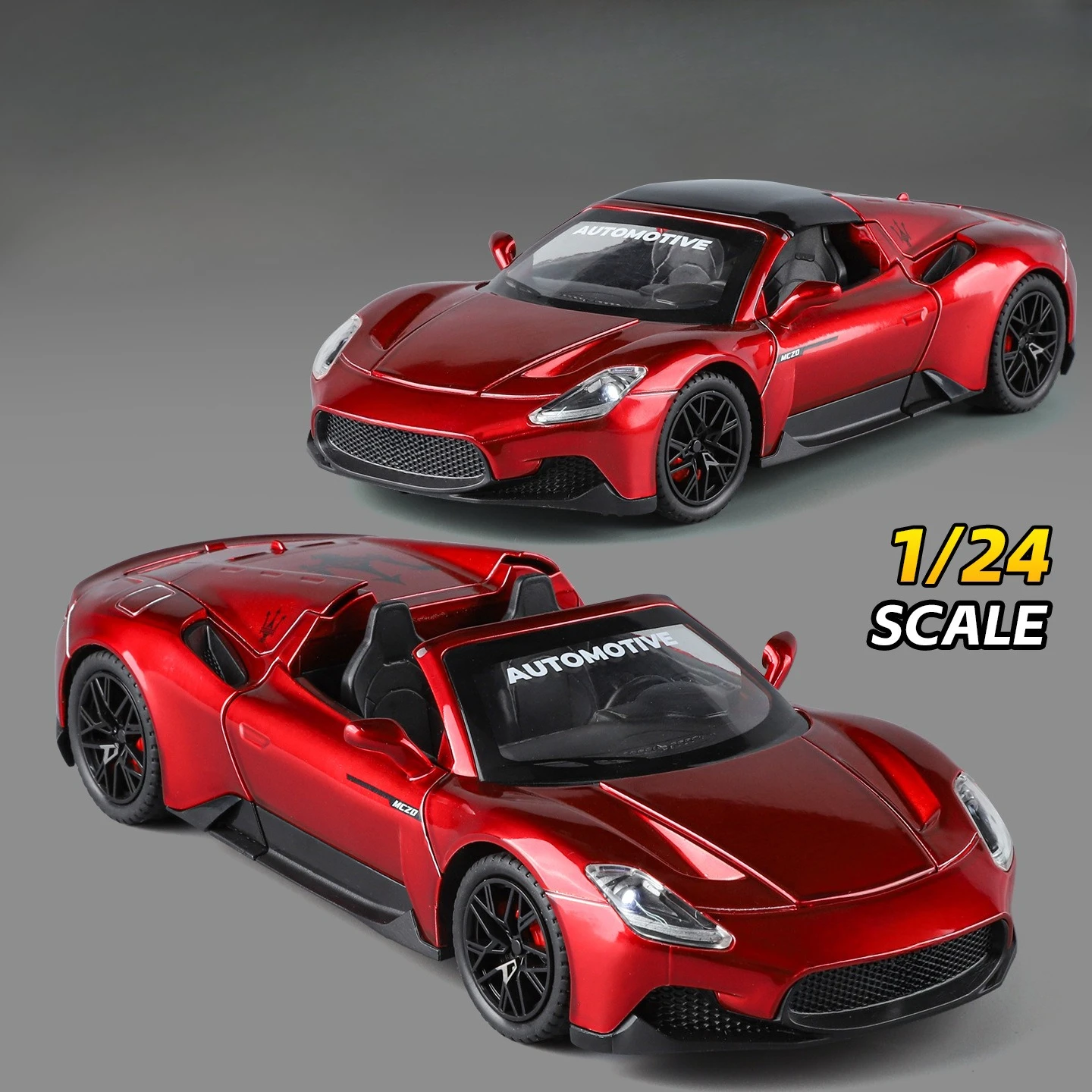 

1:24 MC20 Alloy Sports Car Model Diecast Metal Track Racing Car Vehicles Model Sound and Light Children Toy Gift