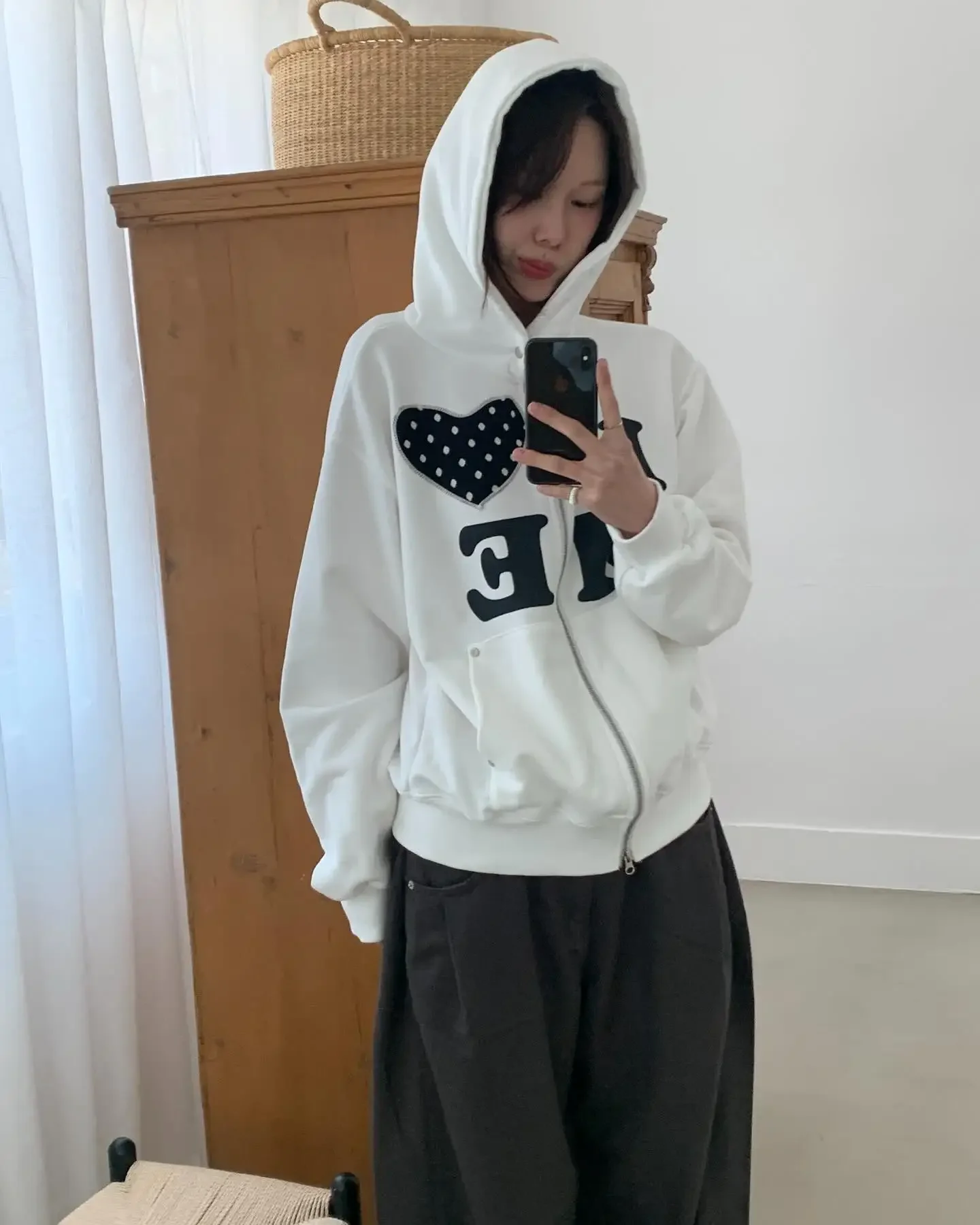 

Y2K New Korean Retro Letter Patch Printed Hoodie Street Fashion Oversized Zipper Hoodie Women Hip Hop Harajuku Casual Sweatshirt