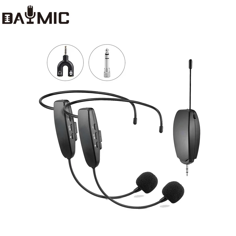 

AOSHEN RK-819 Portable UHF Noise Canceling Dual Condenser Wireless Microphone Headset For Camera Phone Teacher Public Speaking