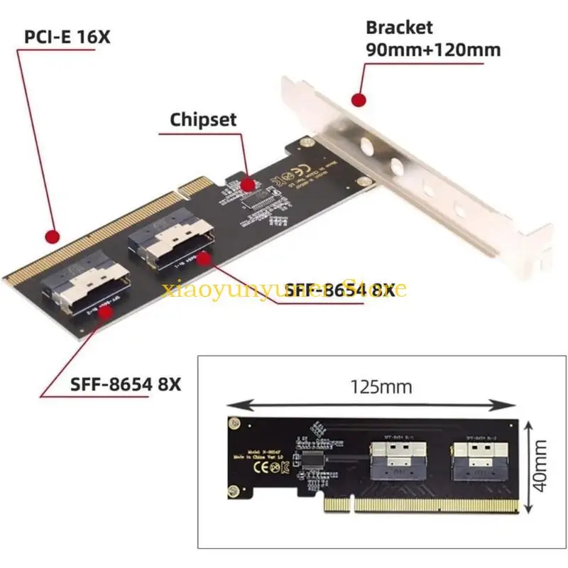 

P9JB SFF-8654 8i SplitCard до 2-порта NVME M.2NGFF для Slimlines NVME PCIE SSD