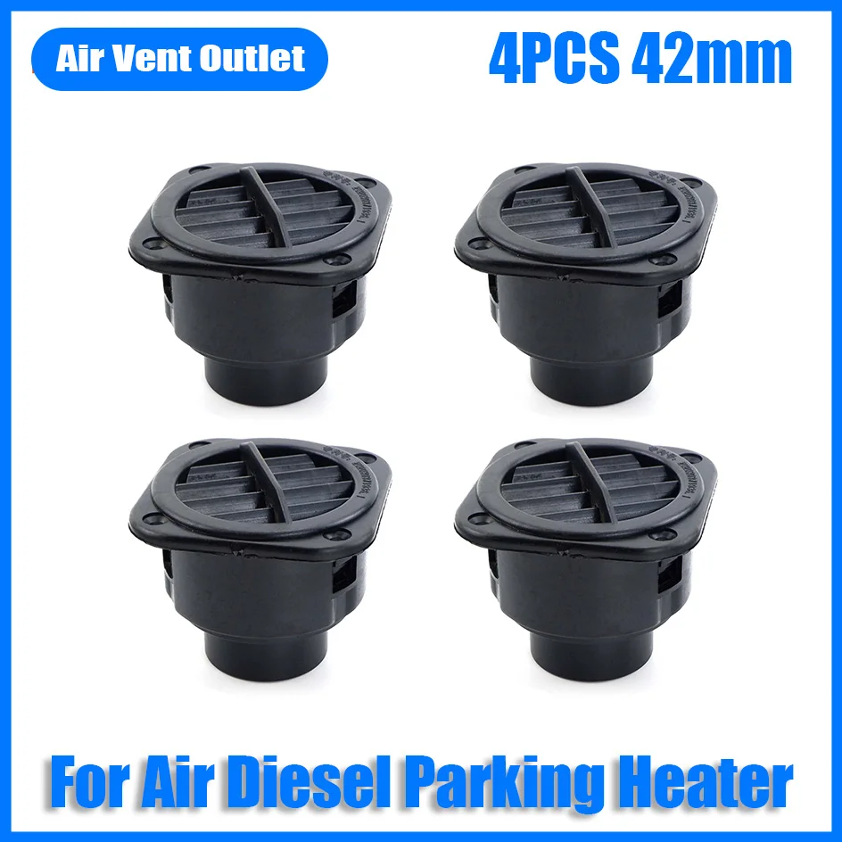 4PCS 42mm Diesel Heater Air Vent Ducting Piece Duct Pipe Outlet Rotable For Car Truck VAN Camper Garage