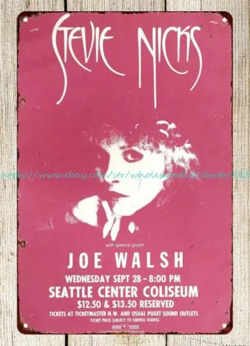 1978 Stevie Nicks Seattle center coliseum Concert Poster metal tin sign