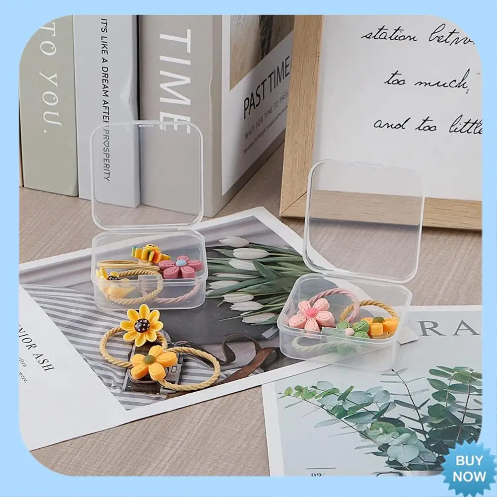 

A47Z прозрачные пластиковые контейнеры для хранения бусин, контейнеры для хранения коробок с откидной крышкой, ящик для хранения бусин для монет