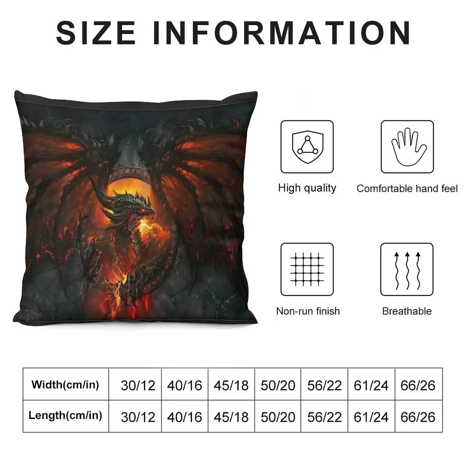 UPDATED: DEATHWING DRAGON WOW (PREMIUM) Throw Pillow covers for pillows Christmas Pillow Elastic Cover For Sofa pillow