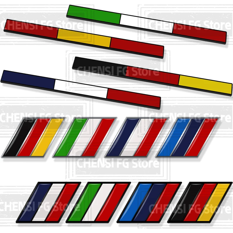 شارة علم ثلاثية الأبعاد من السبائك المعدنية ثلاثية الألوان ، فرنسية ، ألمانية ، إيطالية ، سيارة ، جسم ، جانب ، خلفي ، جذع ، شعار ، دراجة نارية ، ملصق ديكور