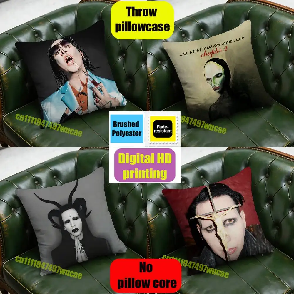 45cm 50cm Sofa Custom Square Pillowcase Cushion Cover For Marilyn Manson One Assassination Under God Chapter 2 Throw Pillow Case