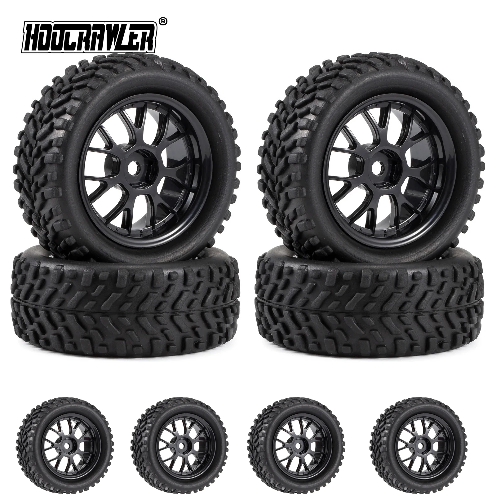4PCS 76mm 1.9 inch Off Road Buggy Tires Wheels Rim for 1/14 1/16 1/10 RC Car Wltoys 144001 Tamiya MJX Hyper Go 14210 14209