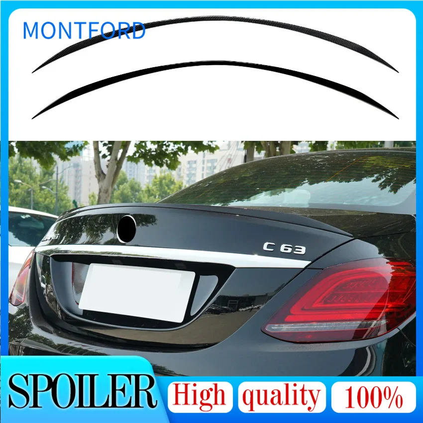 Car Styling For Mercedes Benz C Class Sedan W205 Rear Trunk Spoiler Deflector C63s AMG  Style Carbon Fiber Gloss Black 2015-2021