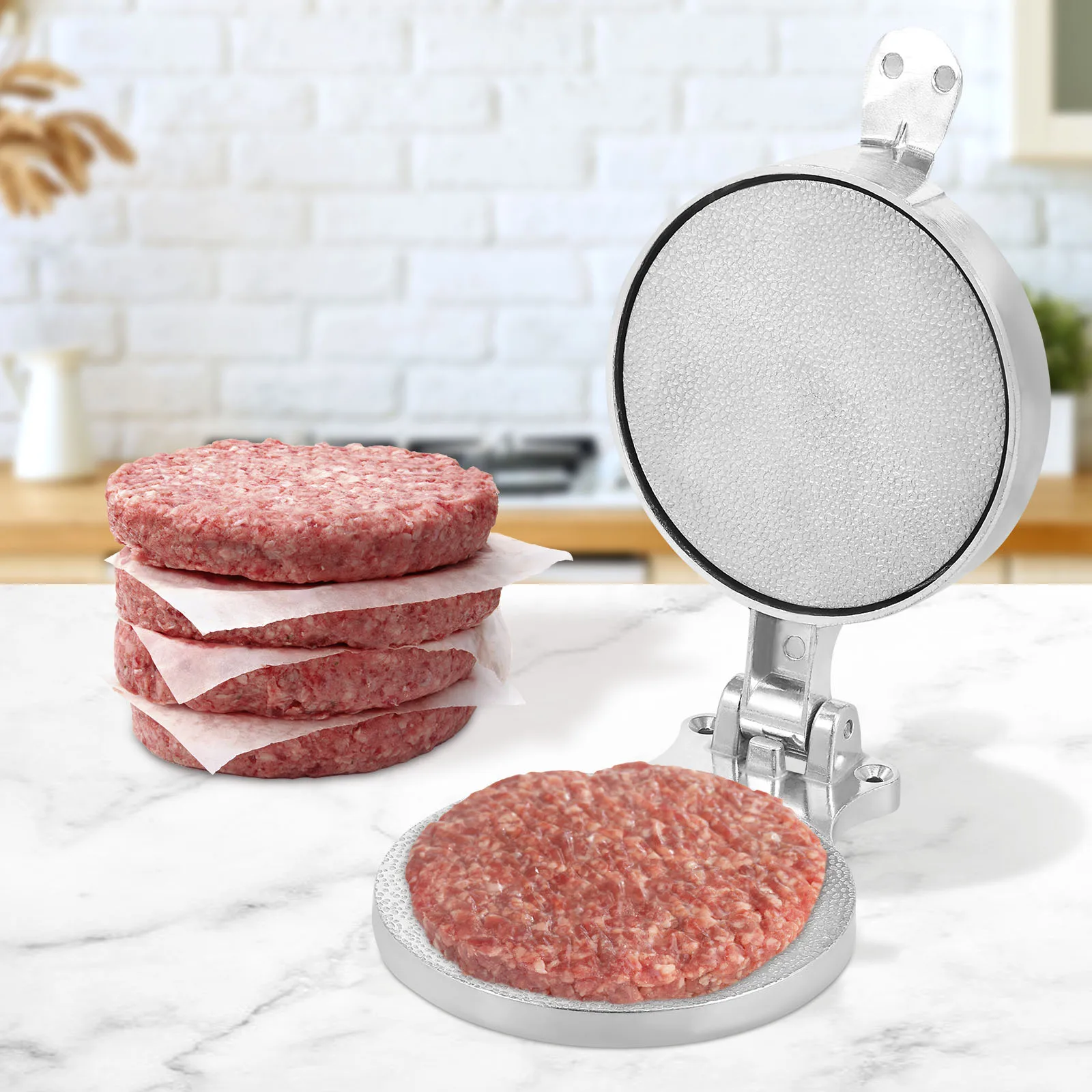 

Пресс для мясных пирогов Пресс для гамбургеров Инструмент для мяса для гамбургеров Регулируемый ручной инструмент для приготовления мясных пирогов для гамбургеров для кухни Инструмент для выпечки барбекю Гриль