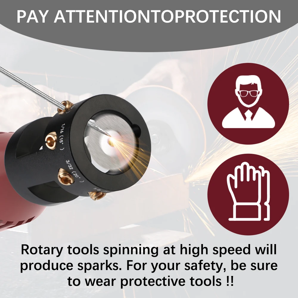 Tungsten Grinder Multi-Angle Offsets Welding Tools With 4 Cut-Off Slot For TIG Welding Welding Electrode Grinder Sharpener Head
