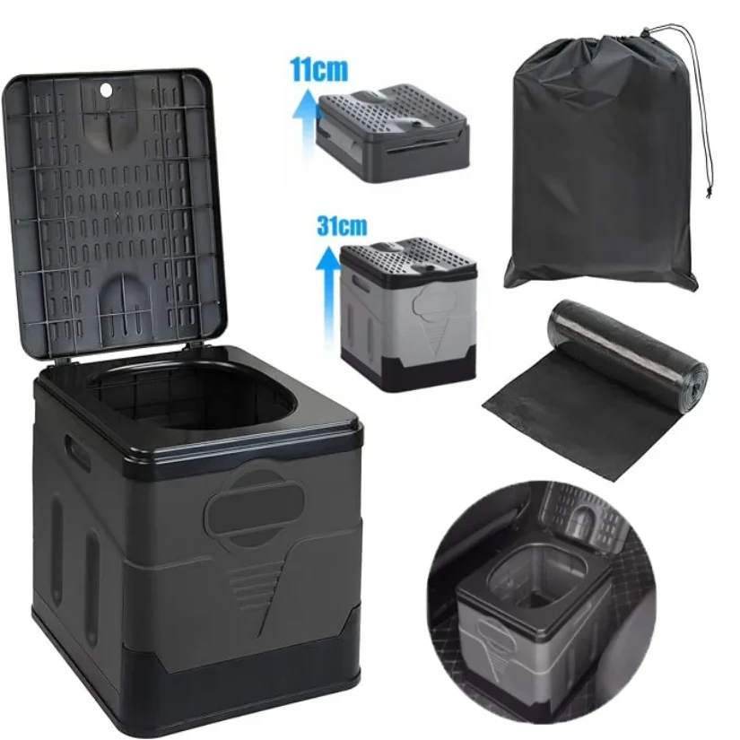

Portable toilet Portable car toilet bucket carrying capacity reusable trash can foldable odor-proof storage box Emergency toilet