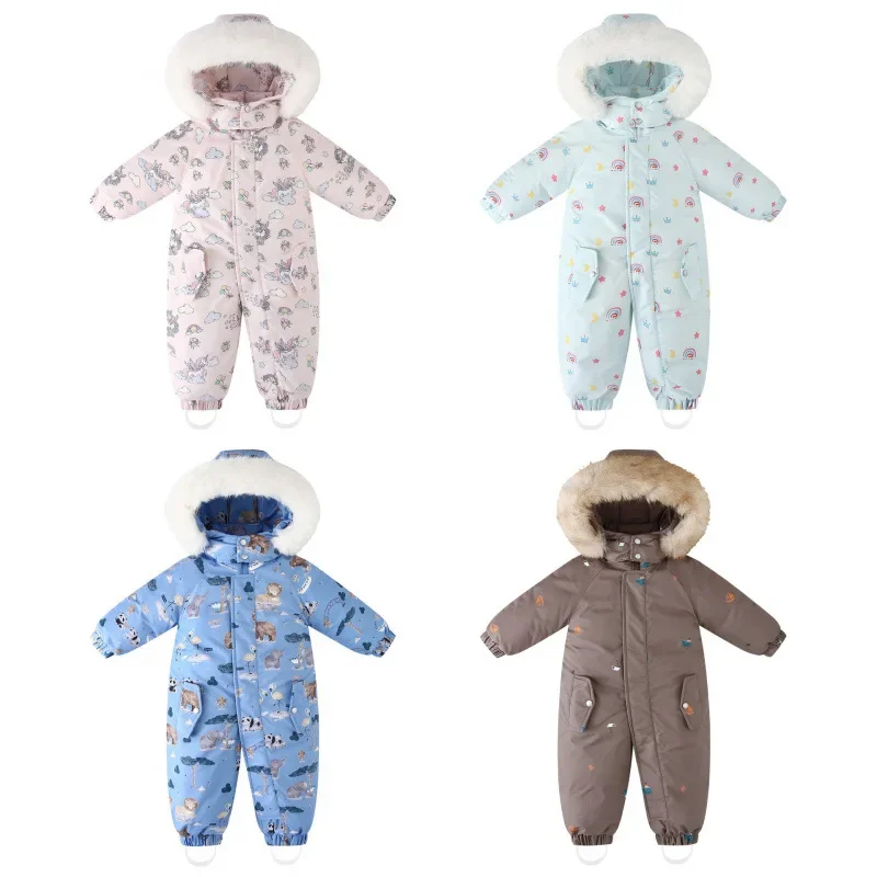 Children's Clothing Kids Jacket 26 Winter Waterproof Camouflage Suit Cotton Thickened Warm Outdoor Boys Girls Hooded One-Piece