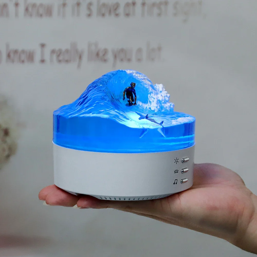 Bluetooth speaker resin night light ocean surfing micro landscape handicraft ornament